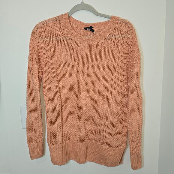 J. Crew Sweaters - J. Crew Linen Open Knit Beach Sweater Size S Pink Coastal Feminine Casual